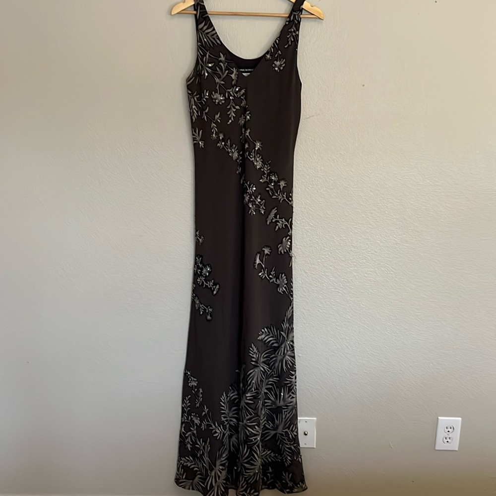 Donna Morgan Black and Gray Maxi Dress